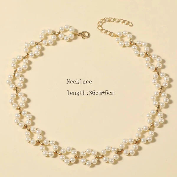 Ins Pearl Flowers Necklace Women's Clavicle Chain Jewelry Accessories